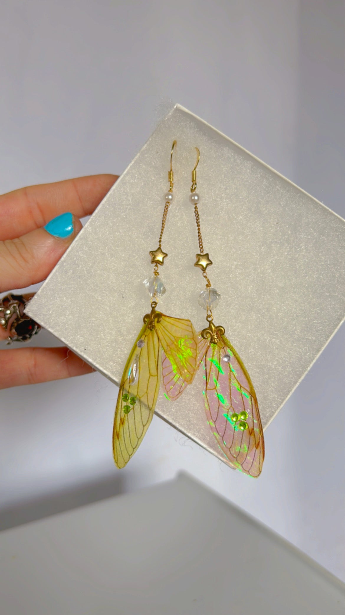 Delicate Fae Princess Cicada Wing Set 14k Gold Coated for Sensitive Ears