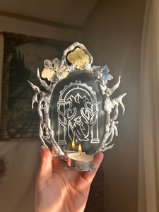 Molten Metal Gandalf the Grey Hand Etched OOAK Mirror