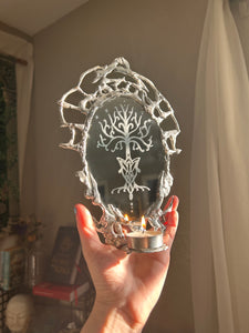 Melted Metal Lord of The Rings Hand Etched OOAK Mirror