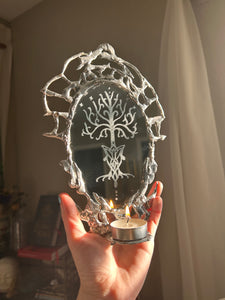 Melted Metal Lord of The Rings Hand Etched OOAK Mirror