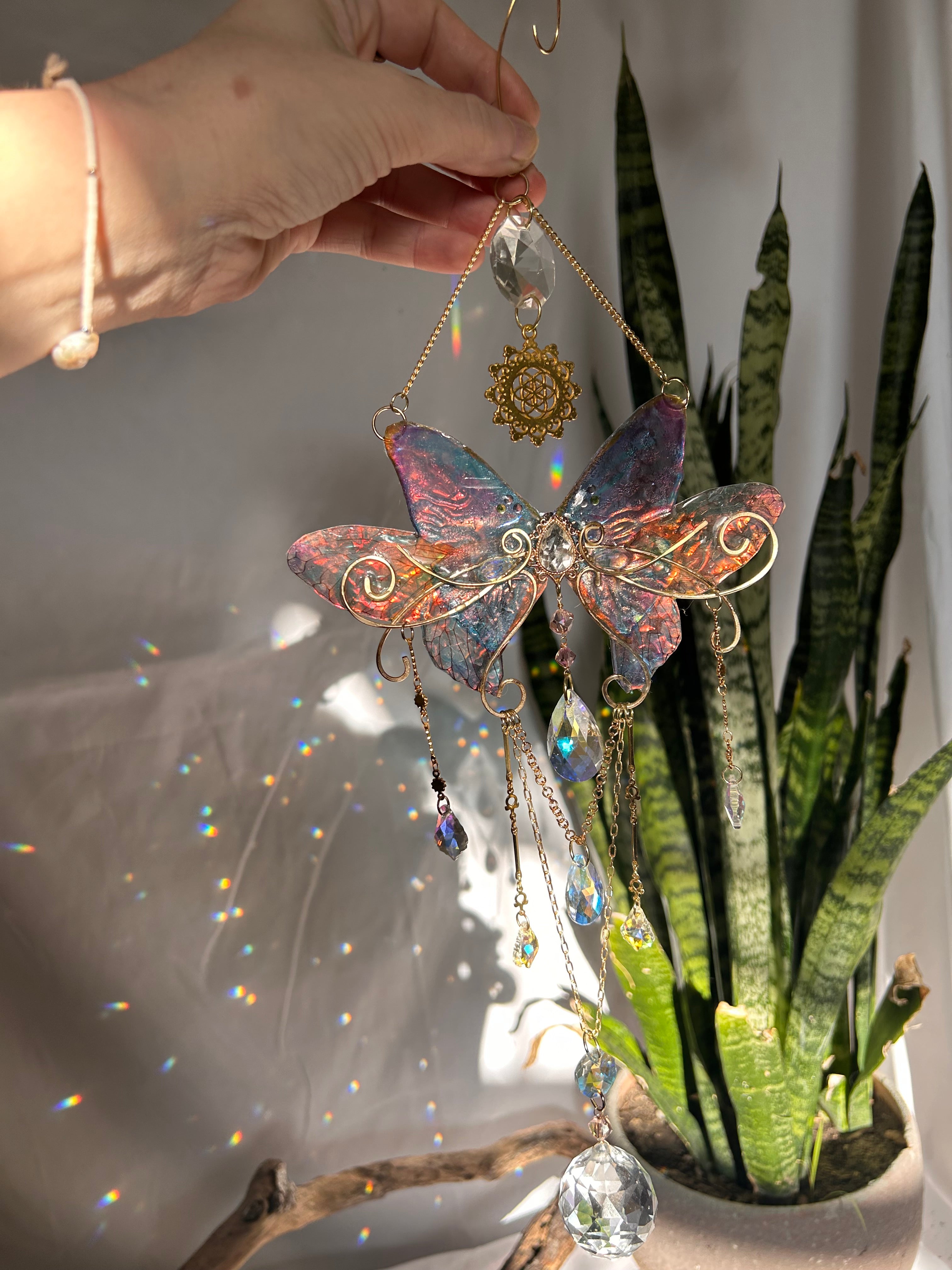 Iridescent Handmade Faux Morpho Suncatcher