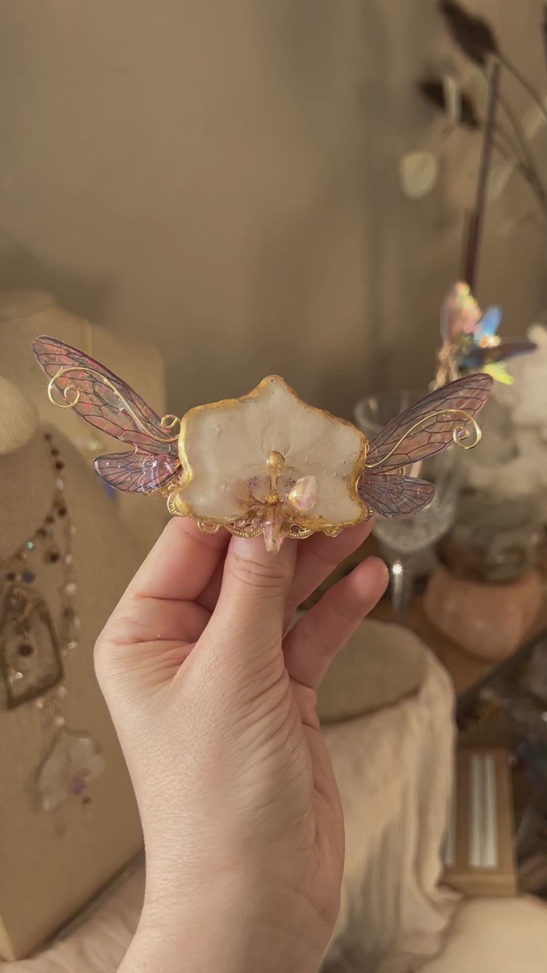 Irridescent Orchid Faerie Barette Clip