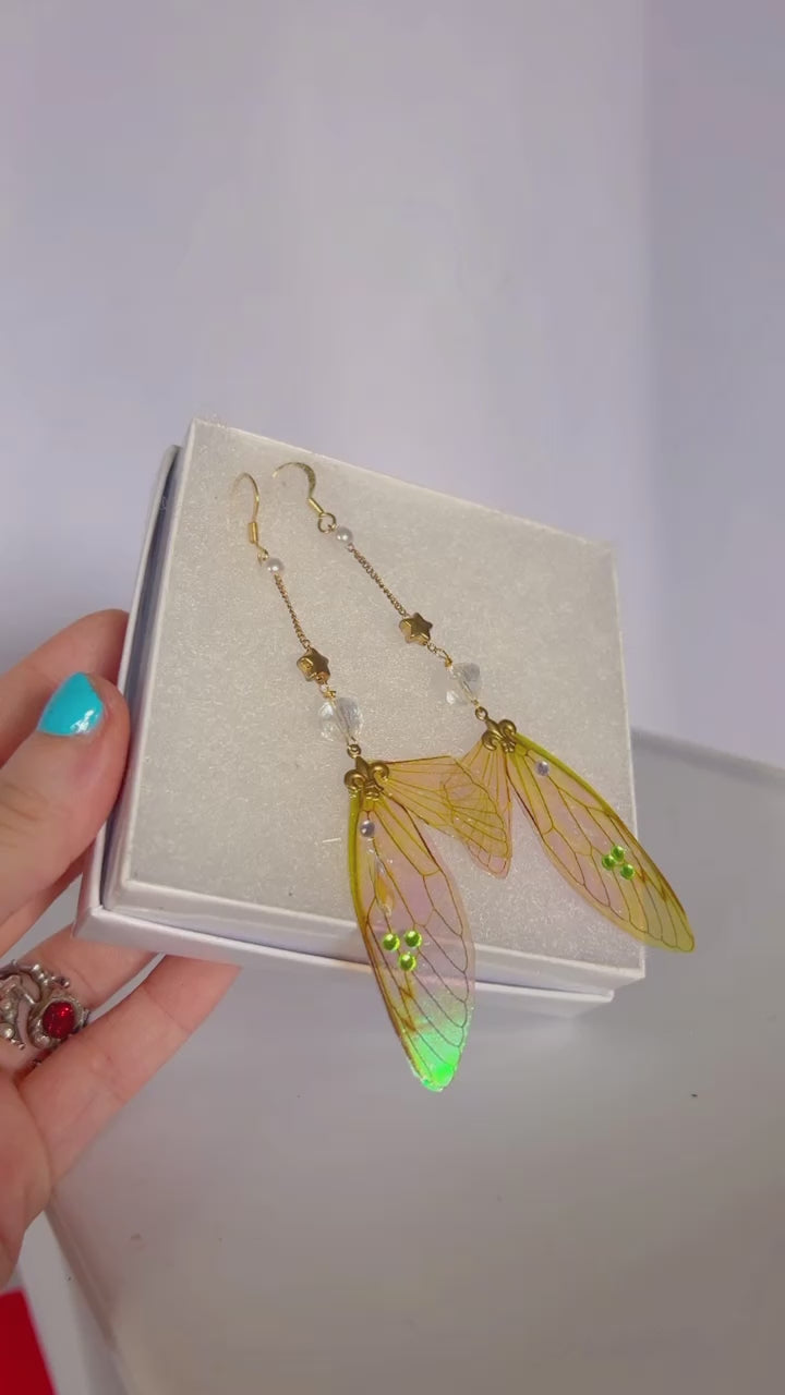 Delicate Fae Princess Cicada Wing Set 14k Gold Coated for Sensitive Ears